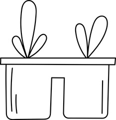 Plants In Pot Outline