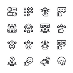 set of icons Customer Review Feedback