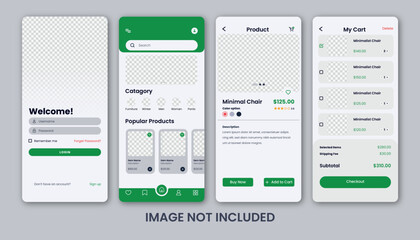 Obraz premium Ecommerce app user interface for android and ios.