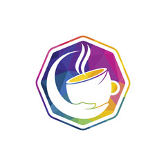 Healthy coffee and tea care vector logo design template.