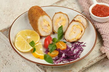 crispy, creamy chicken cordon bleu,French traditional cuisine