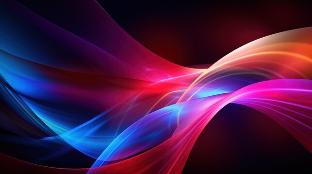 Colorful abstract dynamic twisted Light glowing twirl texture Background. AI generated image