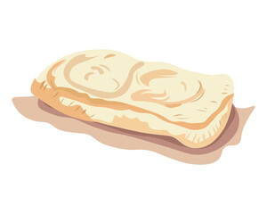 A dish of Caucasian cuisine. This whimsical illustration showcases a favorite traditional Caucasian pastry with a great twist. Vector illustration.