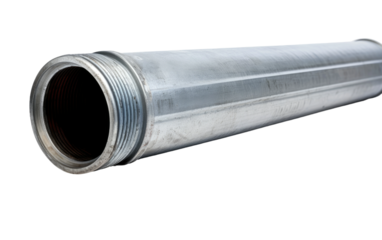 Sturdy Craftsmanship of a Galvanized Steel Sewer Pipe with Welded Joints on a White or Clear Surface PNG Transparent Background