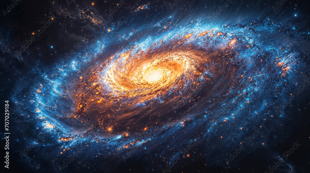 Canvas Prints spiral nebula, galaxy and star constellations in deep space and cosmos, part of the universe on abst