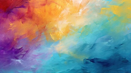 Abstract colorful style with impressionist paint strokes background. AI generated image - obrazy, fototapety, plakaty