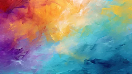 Crédence de cuisine en verre imprimé Mélange de couleurs Abstract colorful style with impressionist paint strokes background. AI generated image