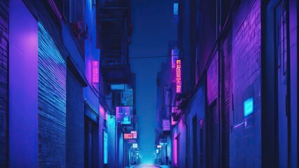 night city japanese street - obrazy, fototapety, plakaty
