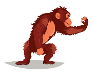 Monkey of colorful set. This illustration captures the comical essence of a funny monkey's adventures. With a cartoon design that's full of energy, it's a delightful spectacle. Vector illustration.