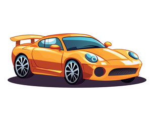 Fototapeta na wymiar Sport car of colorful set. This exhilarating cartoon illustration of a sportscar with dynamic design captures the essence of high-speed excitement. Vector illustration.
