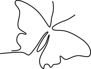 Butterfly logo outline vector illustration. Butterfly sketch hand drawing stylized decorative design elements