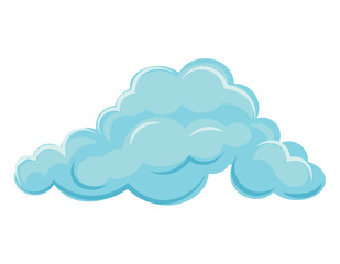 Cloud of colorful set. The cartoon cloud in this design seems to be painted onto the sky's canvas, adding a playful touch to the composition. Vector illustration.