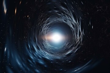 Abstract space distortion around a black hole in the cosmos universe. Generative AI