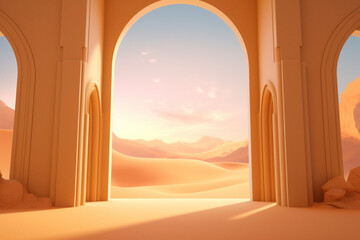 Desert Archway into the Vast Dunes
