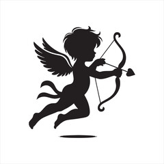 Fototapeta premium Celestial Cupid's Affection: Enchanting Stock Image for Valentine Collections - Love Vector - Cupid Vector 
