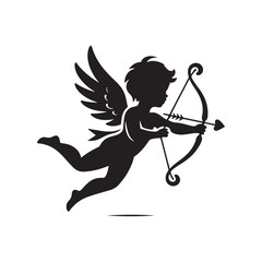 Fototapeta premium Endearing Cupid Love Whisper: Tender Valentine Moment for Stock - Cupid Vector - Love Vector 