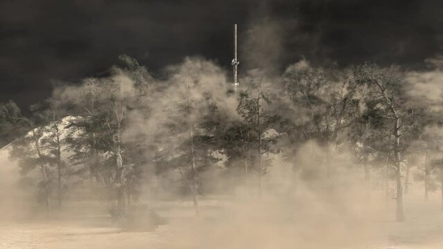 Nuclear Blast Effect 2 Trees Colored Look on Alpha Channel