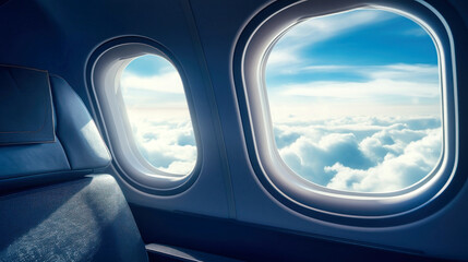 Aircraft Window View, Clouds and the Serenity of Flight