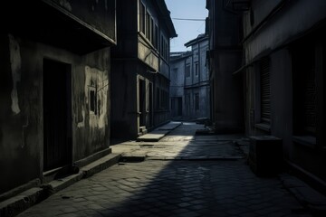 Narrow Alley in Old Town at Dawn