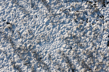 Fields, meadows and pasture covered with snow in winter in Poland. Winter rural landscape.