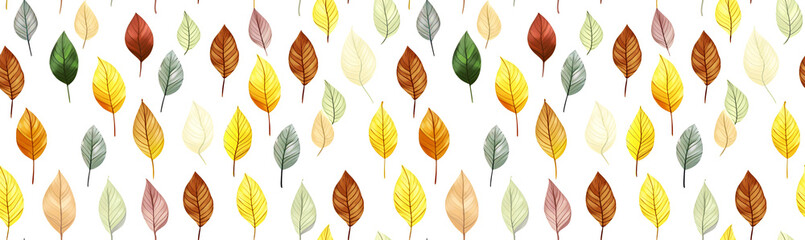 Seamless pattern isolated on a transparent background
Autumn leaves, yellow, red