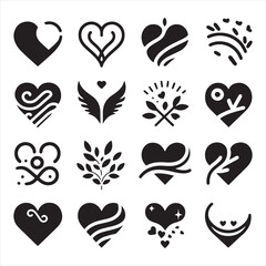 Whispering Unity Shape: Elegant Stock Image - Valentine Silhouette - Heart Vector
