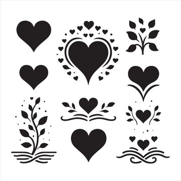 Moonlit Love Gesture: Mesmerizing Stock Image - Valentine Silhouette - Heart Vector
