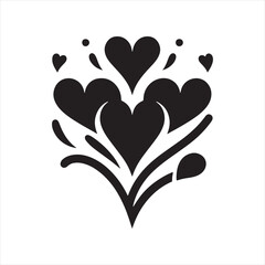 Enchanting Love Symbol: Perfect Heart Silhouette for Stock Usage - Valentine Silhouette - Heart Vector
