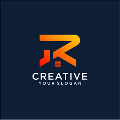 home logo design with a combination of the letter r inspiration