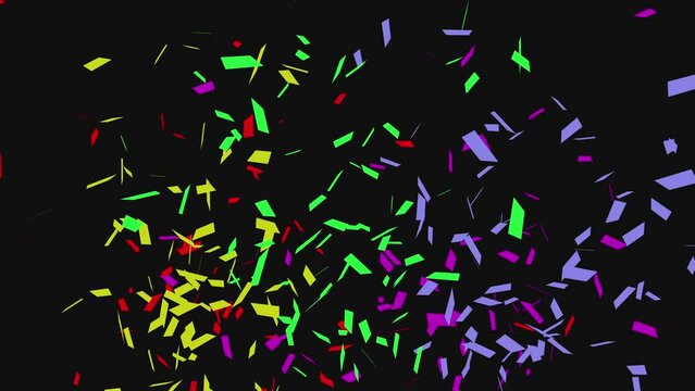 Colorful confetti falling on Alpha Screen Background 4K. Celebrate the holidays. Easy to put it into your scene or video. confetti celebration, birthday party, anniversary party.