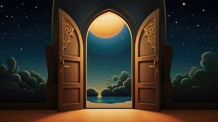open door to the moon