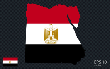 Vector map of Egypt. Vector design isolated on grey background.
