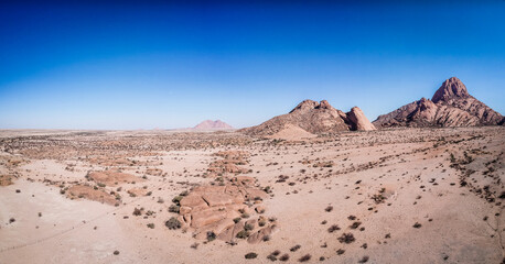 panoramic view to the mountains of spitzkoppe