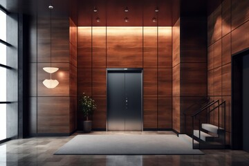 Elegant Elevator in Modern Interior Design Hall