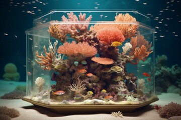Metaphorical representation of preserving coral reefs. Generative AI - obrazy, fototapety, plakaty