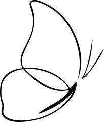 Butterfly logo outline vector illustration. Butterfly sketch hand drawing stylized decorative design elements