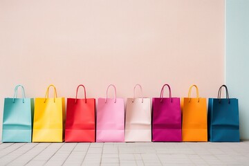 Colorful paper shopping bags