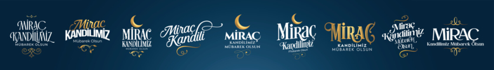 Miraç Kandili. Translation: islamic holy night, vector, Mirac - obrazy, fototapety, plakaty