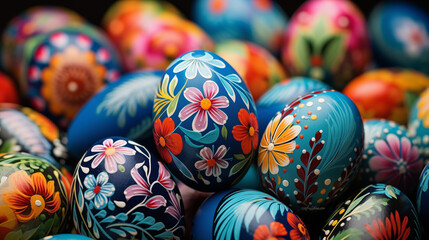 Colorful background of easter eggs collection, easter celebration
