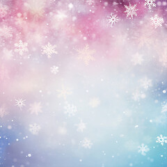 Naklejka na ściany i meble Gradient Multicolor Background Snowflakes Winter 