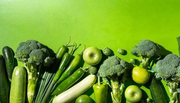 green vegetables on green background, total green photo 