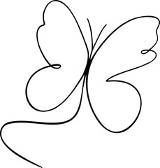 Butterfly logo outline vector illustration. Butterfly sketch hand drawing stylized decorative design elements