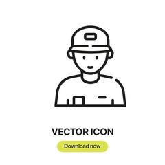 Trainer icon vector. Linear-style sign for mobile concept and web design. Trainer symbol illustration. Pixel vector graphics - Vector.	