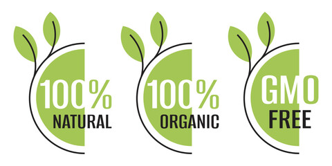 Obrazy na Plexi  Hundred natural organic and GMO free labels