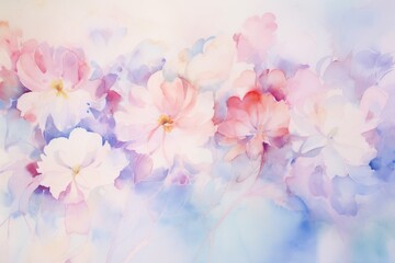 Immerse yourself in the soothing allure of watercolor mastery with a background that harmoniously blends hues and forms, Generative AI - obrazy, fototapety, plakaty