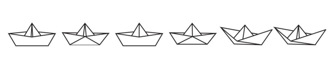 paper boat origami isolated vector for kids and childern