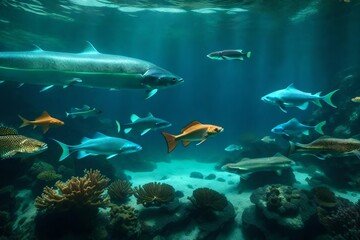 Write a children's story about a group of adventurous fish in an aquarium embarking on a quest to find the legendary Treasure Coral