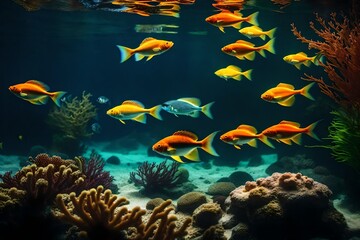 Create a short story about a curious child's first visit to an aquarium, where they encounter a magical underwater world filled with diverse fish species
