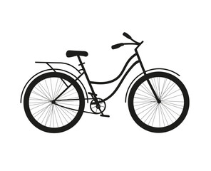 Fototapeta premium Bicycle silhouette - vector illustration. Bicycle black icon. Cycle silhouette sign on white background. 