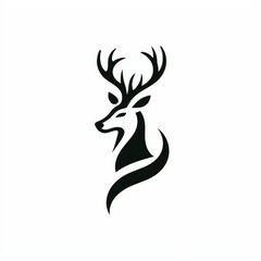 Deer Head Logo on White Background